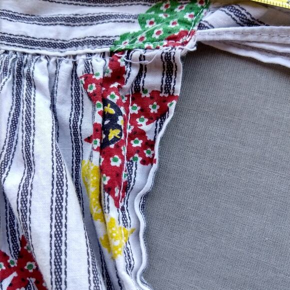 Vintage Handmade Child Size Half Skirt Apron patchwork stripes pocket - Picture 5 of 9